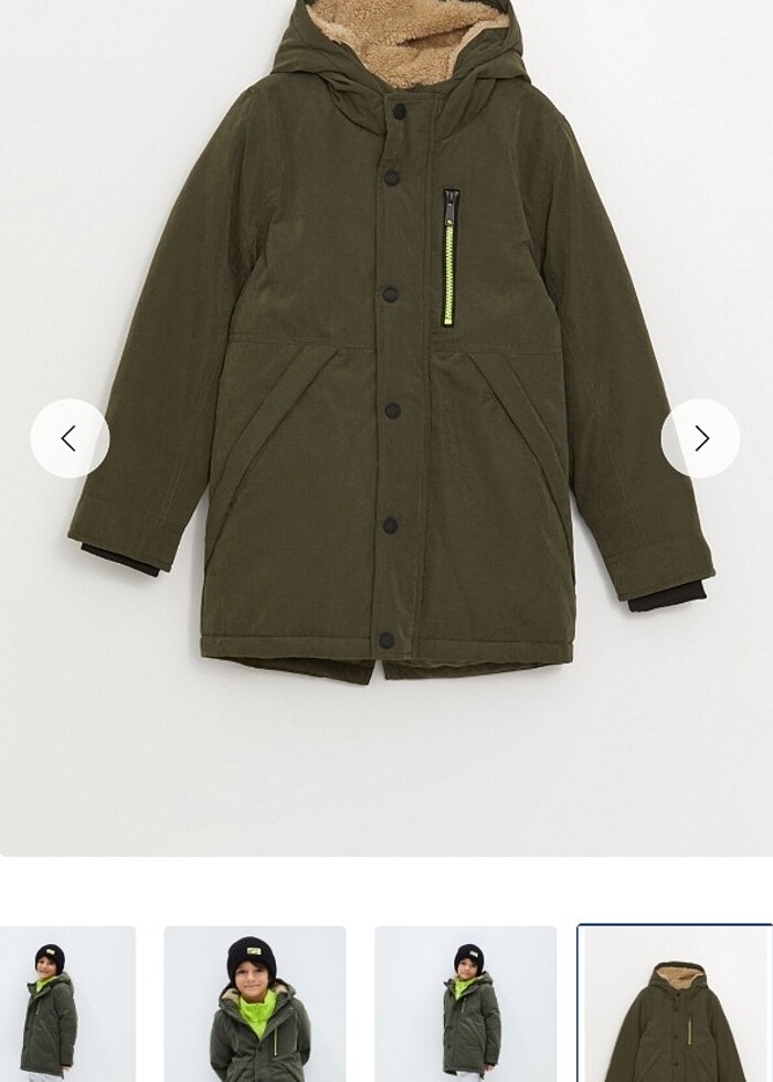 Haki erkek çocuk parka - Görsel 4