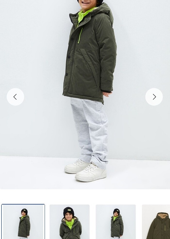 Haki erkek çocuk parka - Görsel 5