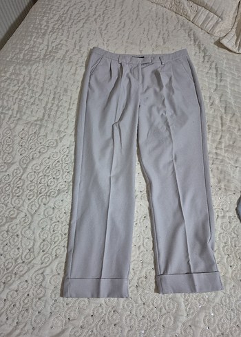 Gri pileli havuç Krep Kadın Pantolon - Görsel 2