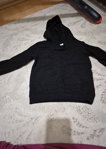 Siyah Kapüşonlu Erkek cocuk  Sweatshirt - Görsel 3