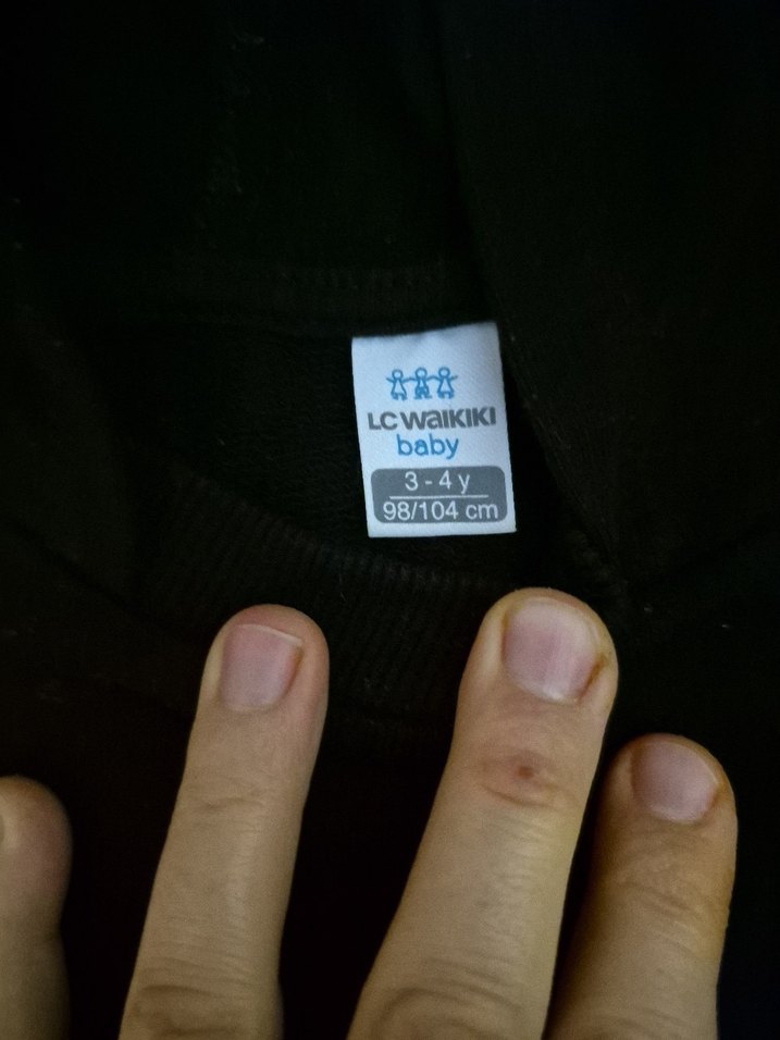 Siyah Kapüşonlu Erkek cocuk  Sweatshirt - Görsel 2