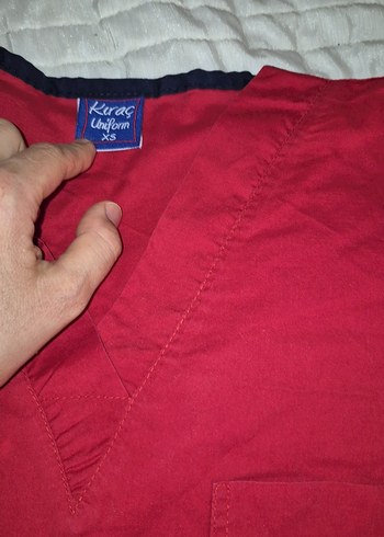 xs Beden Kırmızı hemşire forma scrub