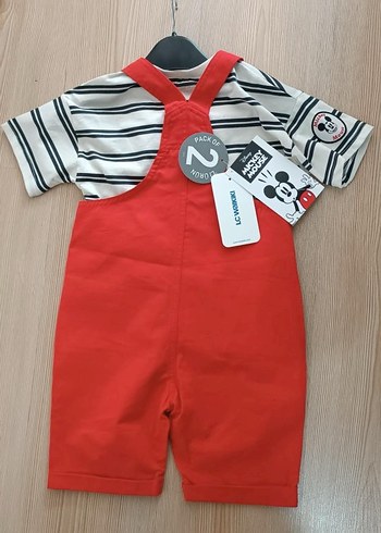 LC Waikiki Mickey Mouse Baskılı Erkek Bebek Kırmızı Tulum
