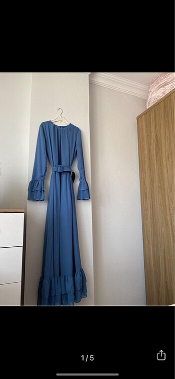 Mavi Elbise + Şal