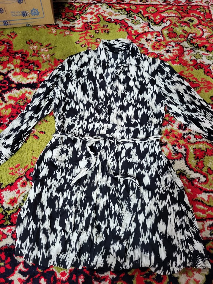 Uzun Kollu Bohem Bağlamalı Kadın Elbise - Görsel 2