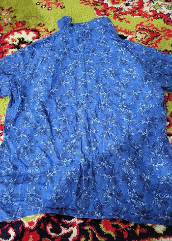 Bohem Rüzgarı Mavi Keten Gömlek - Görsel 2