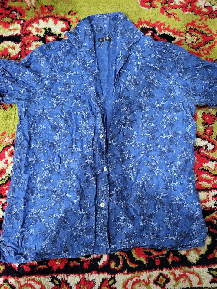 Bohem Rüzgarı Mavi Keten Gömlek - Görsel 5