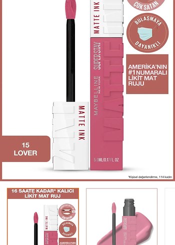 Maybelline Matte Ink Sıvı Mat Ruj - 15 Lover