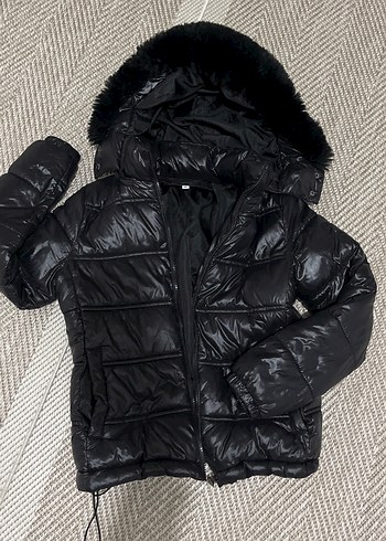 Siyah Fermuarlı Kadın Kışlık mont - Görsel 2