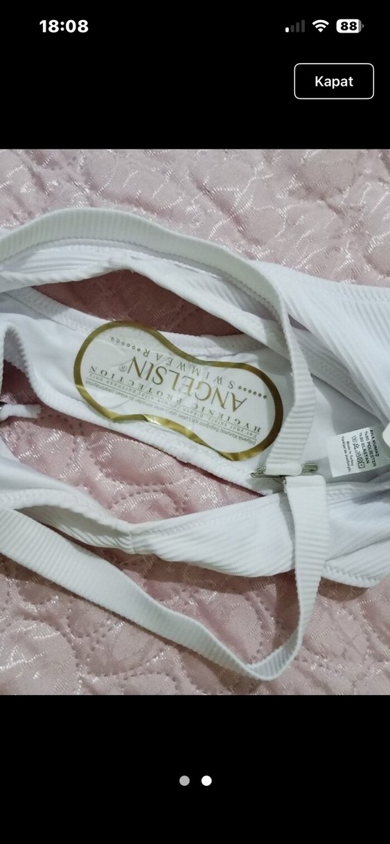 Beyaz Mini Bağcıklı Bikini Altı - Görsel 2