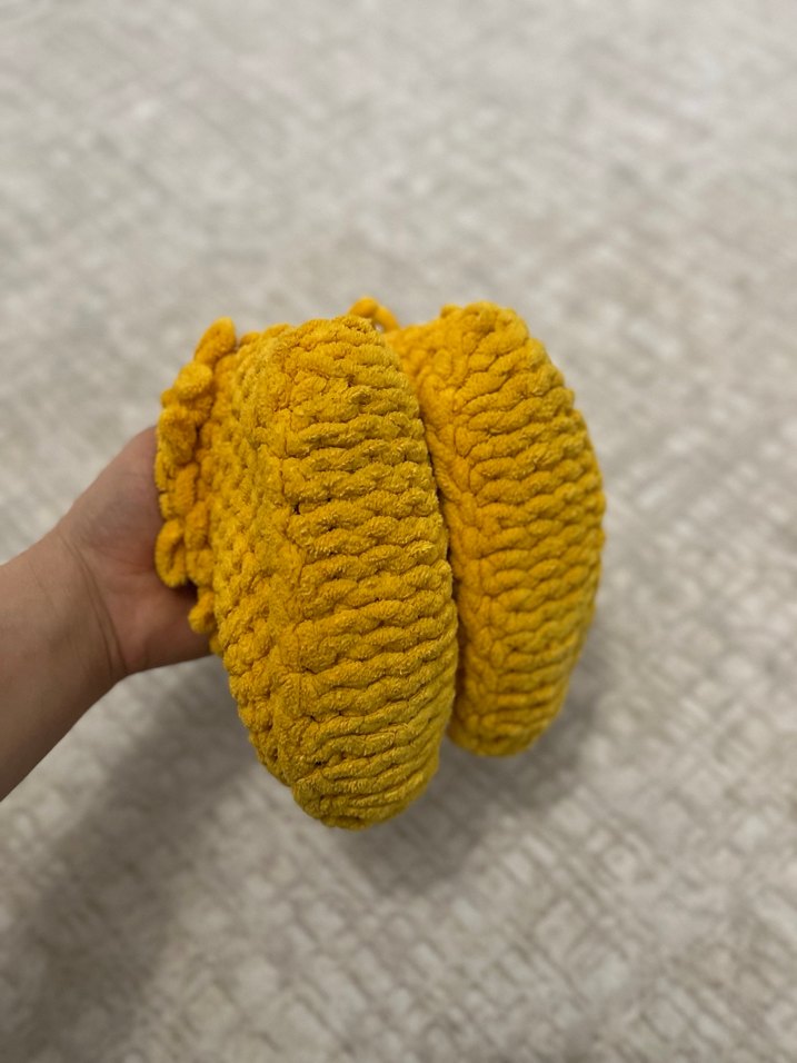 Kız Çocuk Sarı Örgü Sıcak Terlik - Görsel 2
