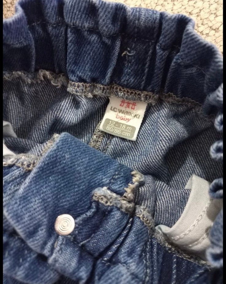 Kız Çocuk Bol Kesim Düğmeli Kot Pantolon - Görsel 2