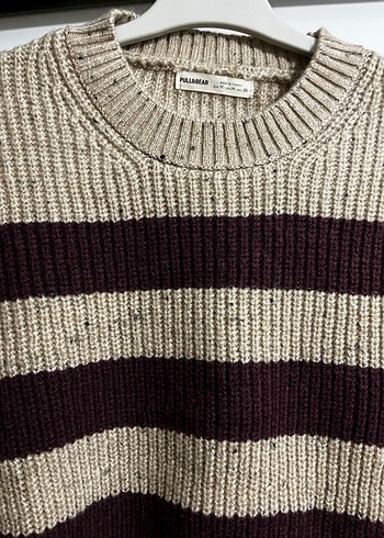 Çizgili Örgü Kadın Kazak - Görsel 2