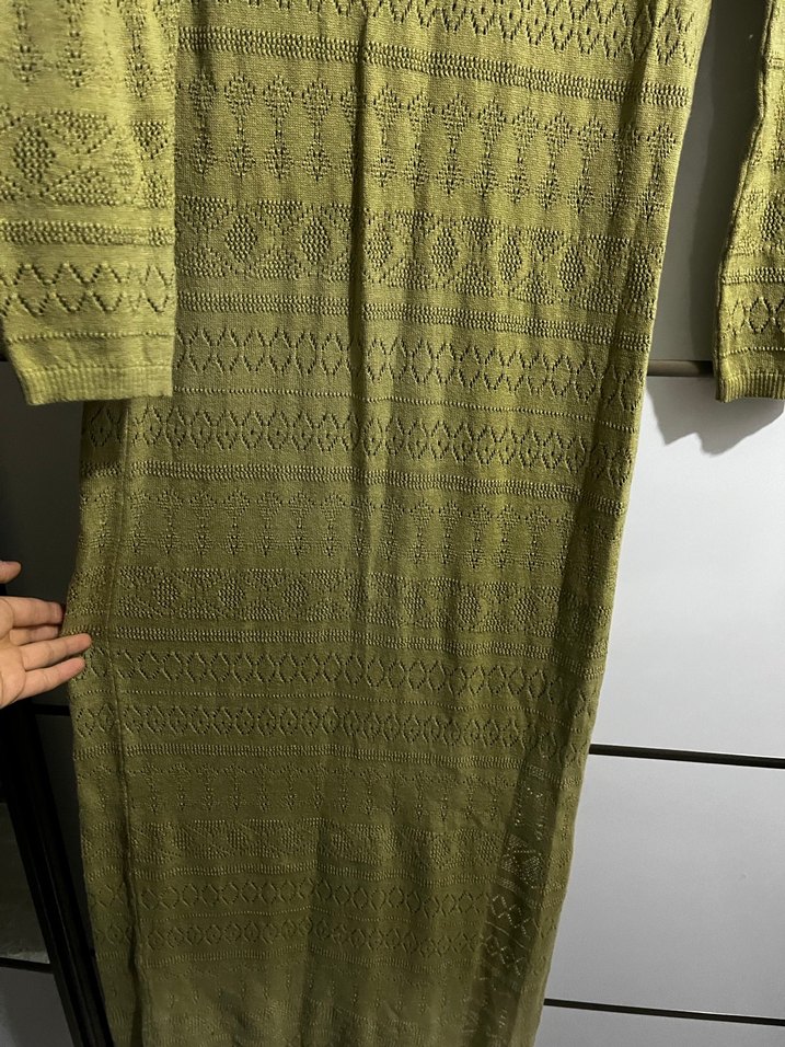 Uzun Kollu Triko Kadın elbise - Görsel 2