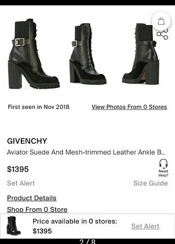 36,5 Beden Givenchy aviator topuklu bot