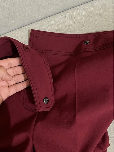 xs Beden bordo Renk Twist bordo kumaş pantolon