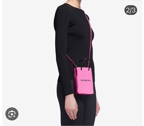 Balenciaga shopping holder orijinal pembe askılı çanta