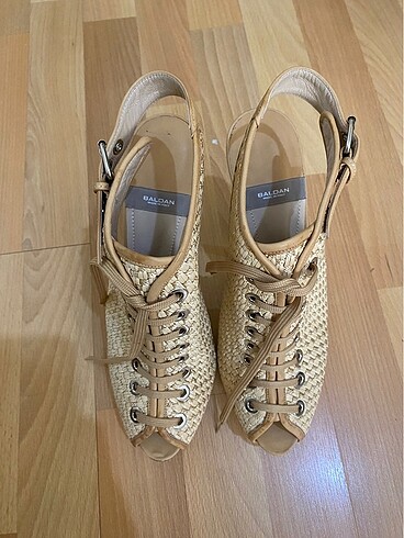 Baldan made in italy hasır ince topuklu platform ayakkabı - Görsel 5