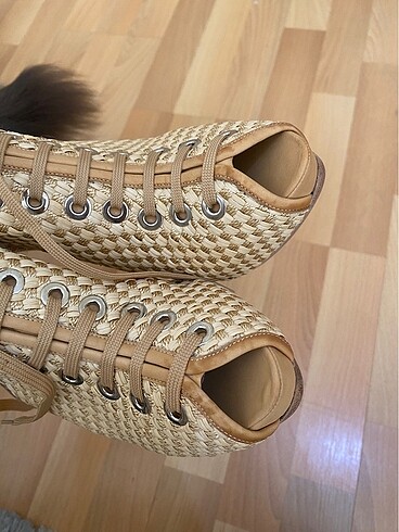 Baldan made in italy hasır ince topuklu platform ayakkabı - Görsel 7