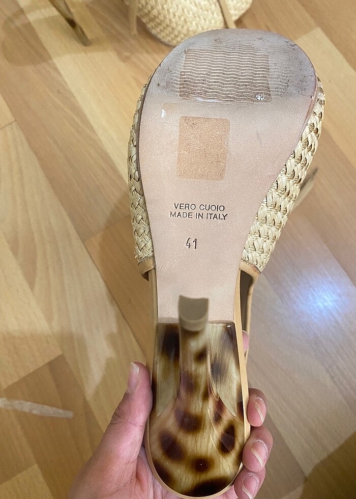 Baldan made in italy hasır ince topuklu platform ayakkabı - Görsel 4