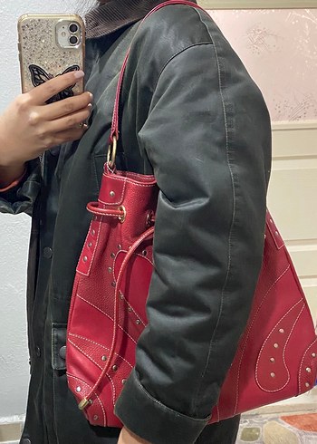 Dolce gabbana Y2k vintage kırmızı çanta - Görsel 5
