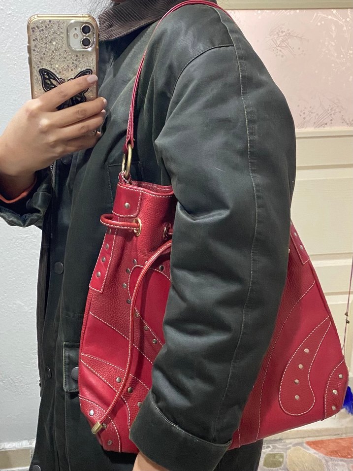 Dolce gabbana Y2k vintage kırmızı çanta - Görsel 5