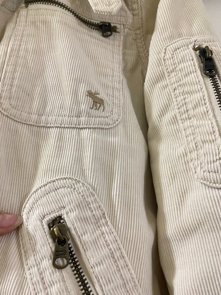 Abercrombie fitch y2k vintage Bej Kürklü Kadın mont - Görsel 3