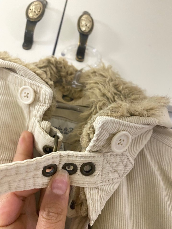 Abercrombie fitch y2k vintage Bej Kürklü Kadın mont - Görsel 5