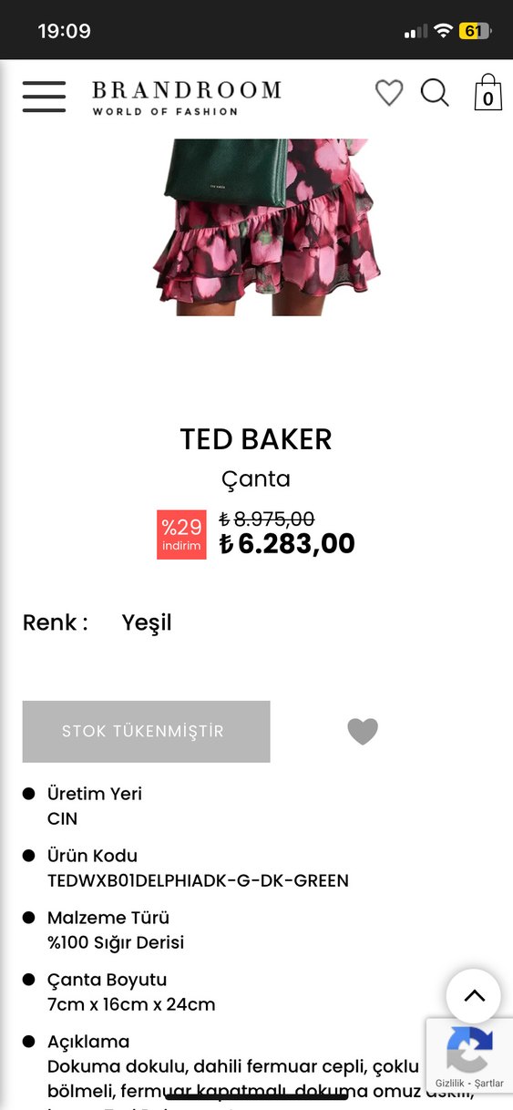 Ted baker sığır derisi orijinal çanta - Görsel 2