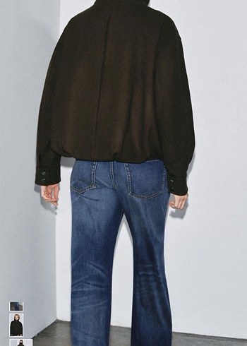 Zara premium yün Yüksek Yakalı Kadın kaban - Görsel 4