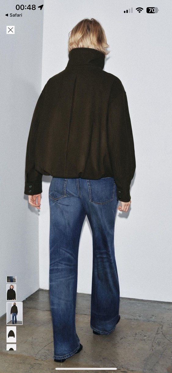 Zara premium yün Yüksek Yakalı Kadın kaban - Görsel 4