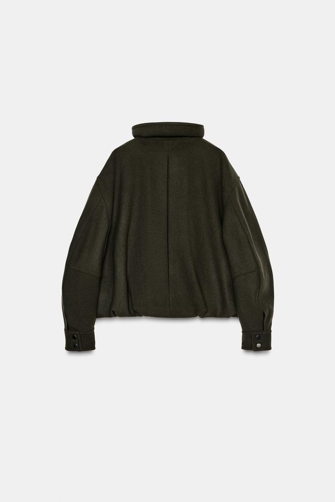 Zara premium yün Yüksek Yakalı Kadın kaban - Görsel 2