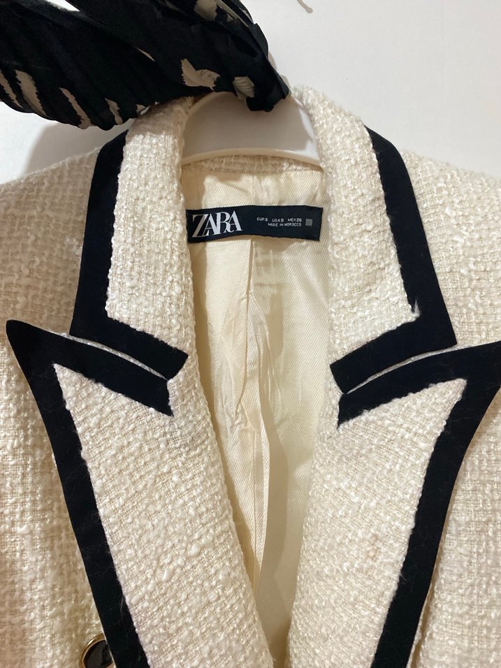 Zara orijinal tüvit blazer ceket - Görsel 2