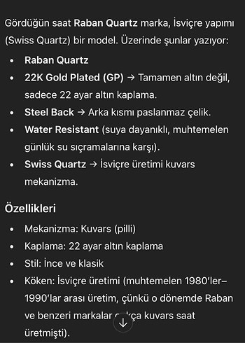 Orijinal raban 24k gold kol saati - Görsel 6