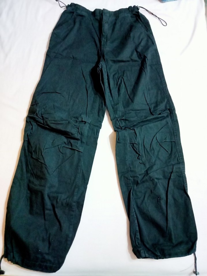 Kadın Siyah Keten Bol Kesim Kemerli Pantolon - Görsel 2