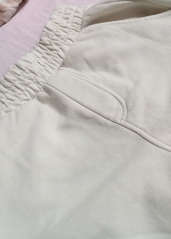 Beyaz Rahat Kesim Kadın Eşofman Altı - Görsel 3