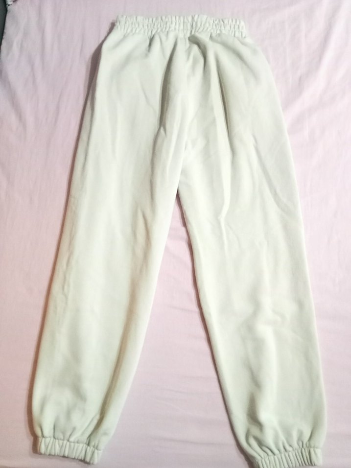 Beyaz Rahat Kesim Kadın Eşofman Altı - Görsel 2