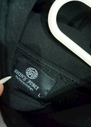 Siyah Kapüşonlu Uzun Kollu Oversize Sweatshirt - Görsel 4