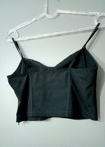 Siyah Süet V Yakalı Kadın Büstiyer - Görsel 2