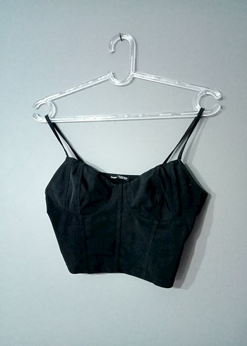 Siyah Süet V Yakalı Kadın Büstiyer - Görsel 3