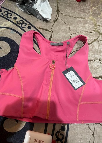 l Beden pembe Renk Fermuarlı Pembe Mini Spor atlet pierre cardin
