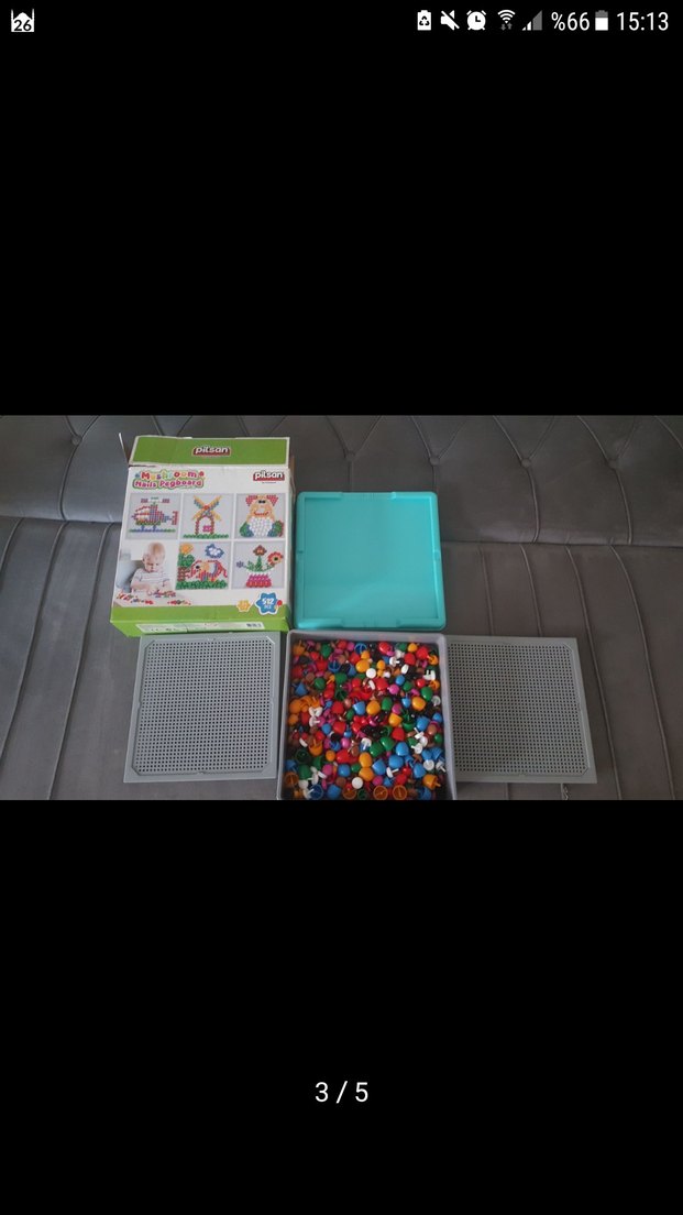 Renkli Çivili Mantarlı Pegboard Oyuncak - Görsel 3