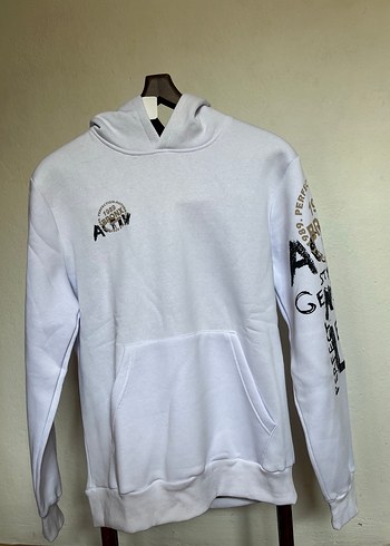 Diğer Beyaz Kapusonlu Spor Sweatshirt