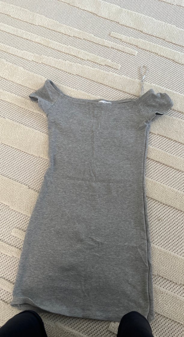 Gri Midi Kadın Günlük Elbise - Görsel 2