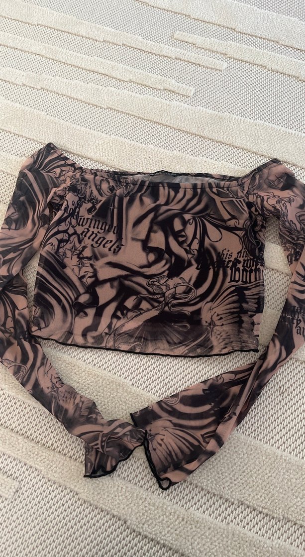 Dantel Detaylı Uzun Kollu kayık yaka bluz - Görsel 3