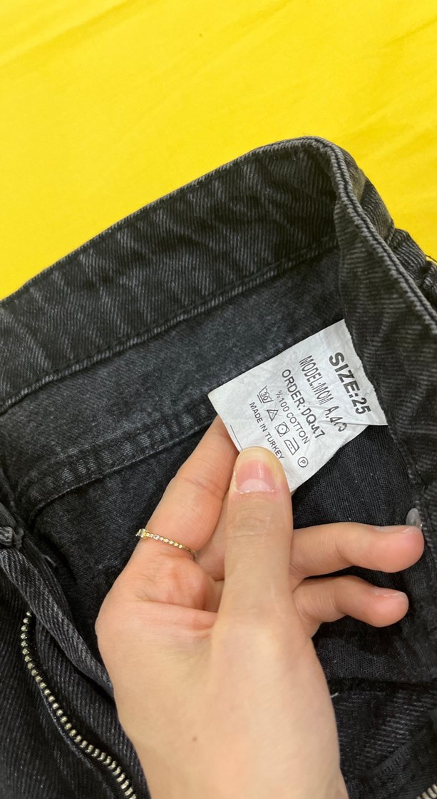 Siyah mom Regular Fit Kadın Kot Pantolon - Görsel 2