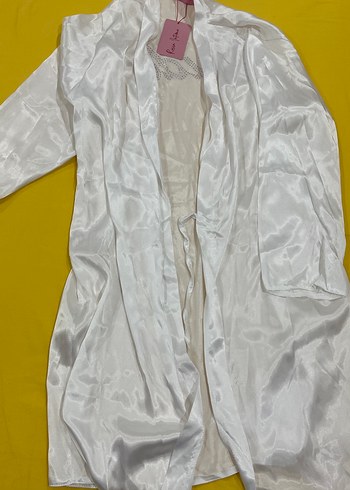 Baskılı Beyaz Kadın Midi Robe - Görsel 2