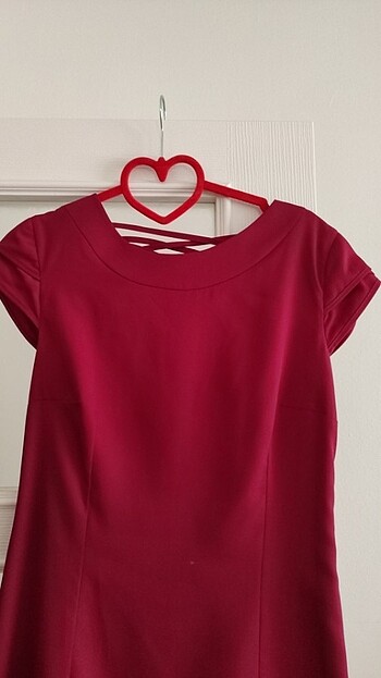 Bordo ve nar çiçeği elbise - Görsel 5