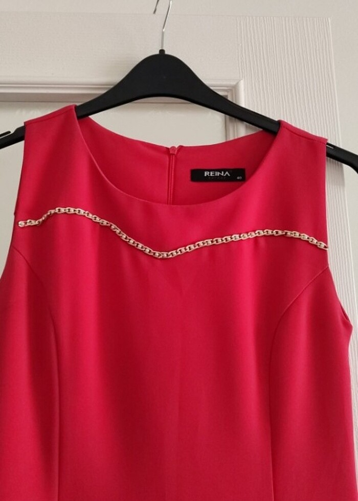 Bordo ve nar çiçeği elbise - Görsel 2