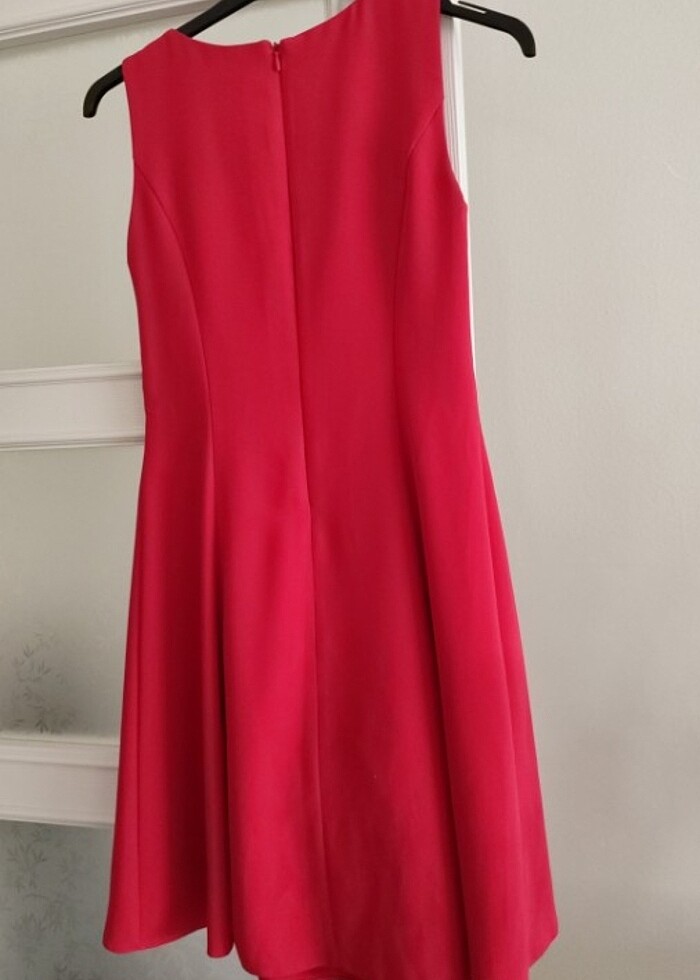 Bordo ve nar çiçeği elbise - Görsel 3